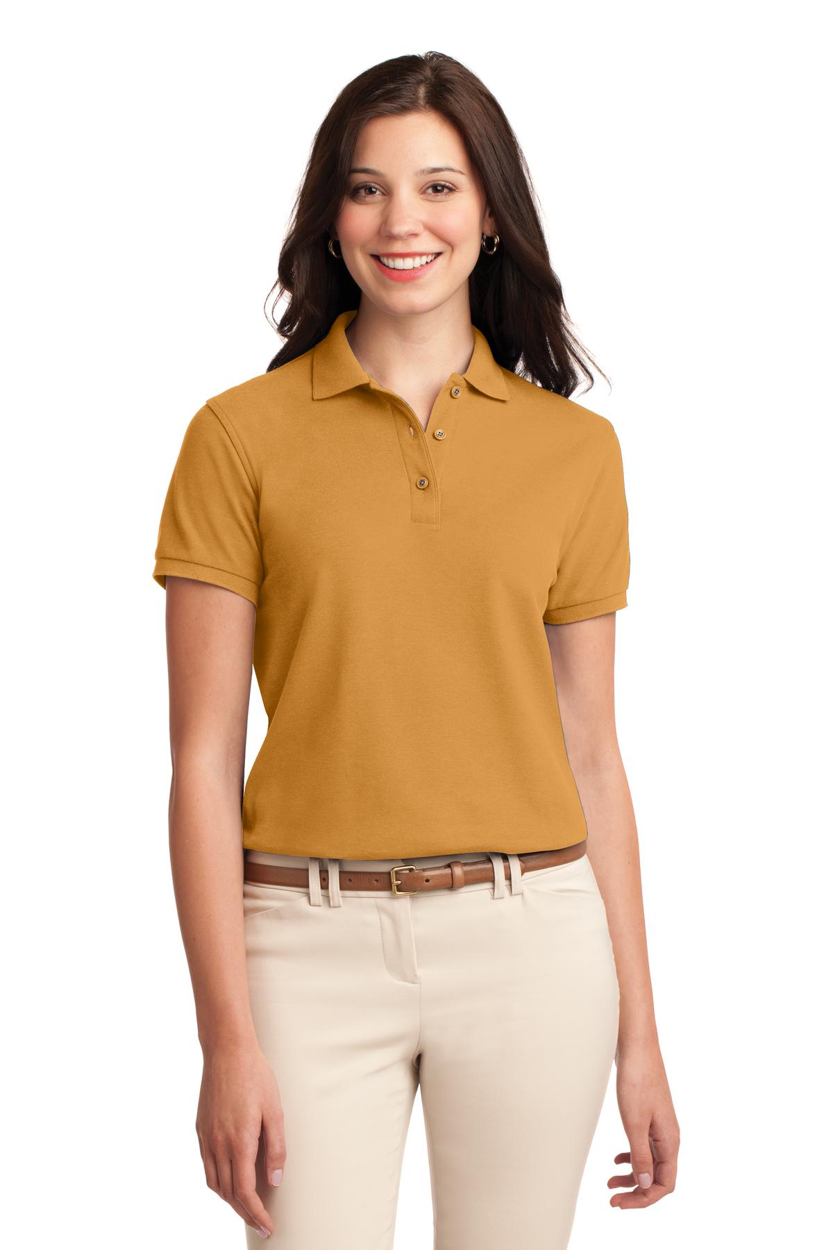 Port Authority Women's Silk Touch Polo.  L500 - Gold
