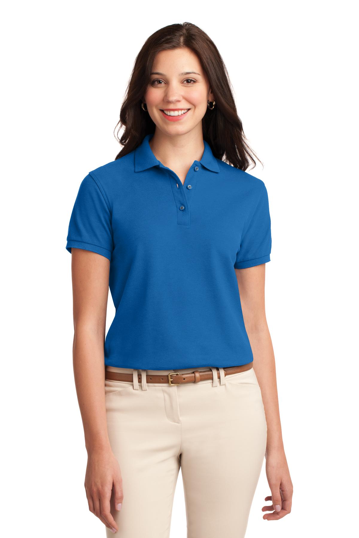 Port Authority Women's Silk Touch Polo.  L500 - Strong Blue