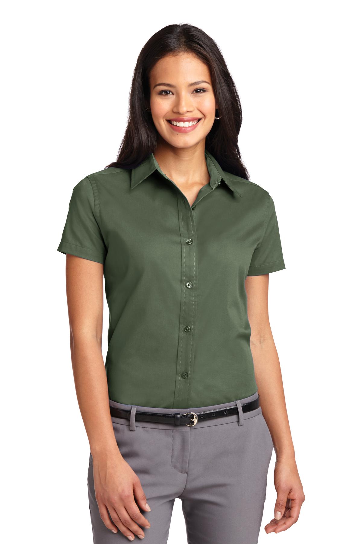 Port Authority Women's Short Sleeve Easy Care  Shirt.  L508 - Clover Green