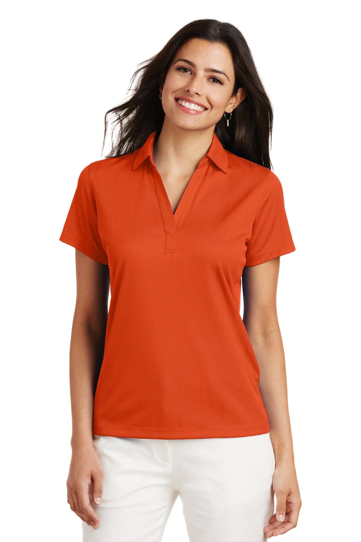 Port Authority Women's Performance Fine Jacquard Polo. L528 - Autumn Orange