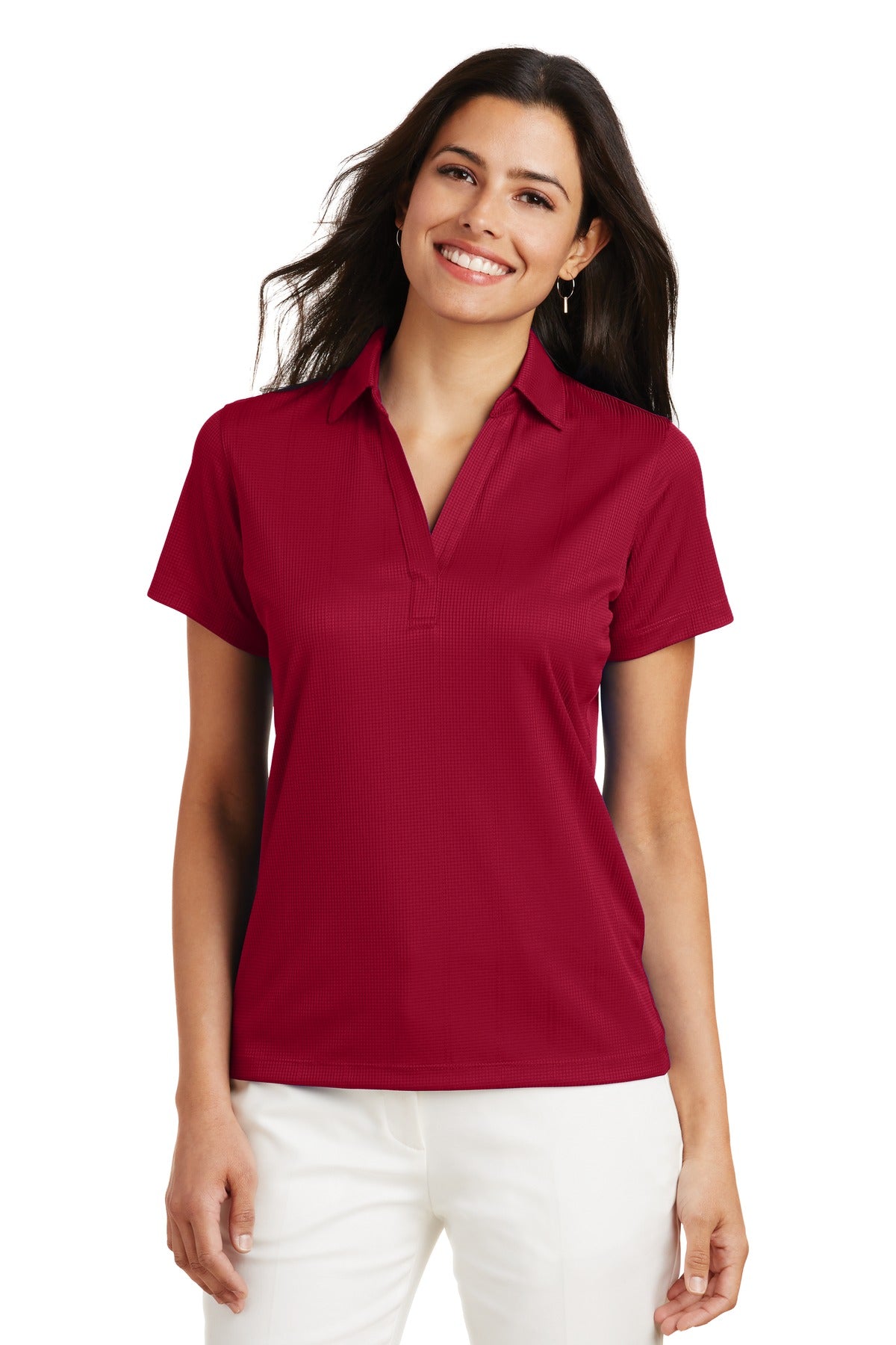 Port Authority Women's Performance Fine Jacquard Polo. L528 - Rich Red