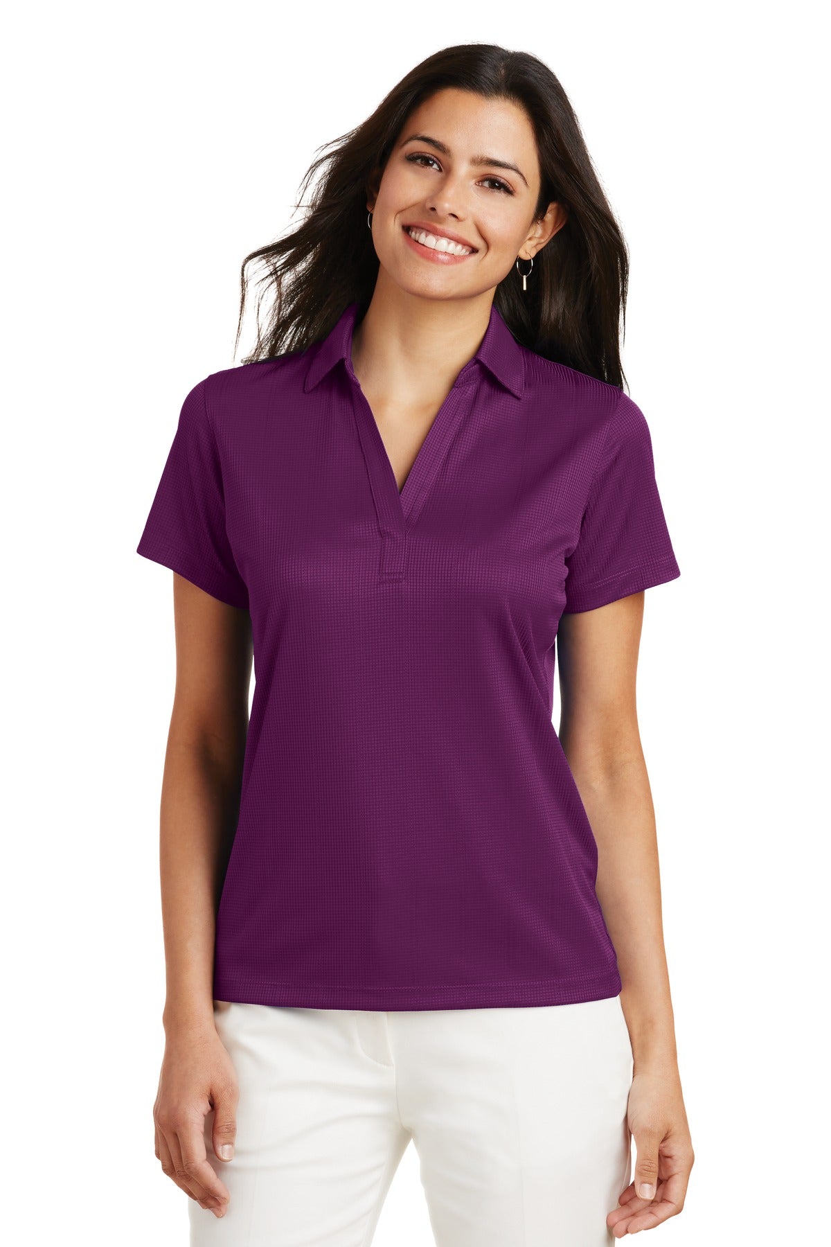 Port Authority Women's Performance Fine Jacquard Polo. L528 - Violet Purple