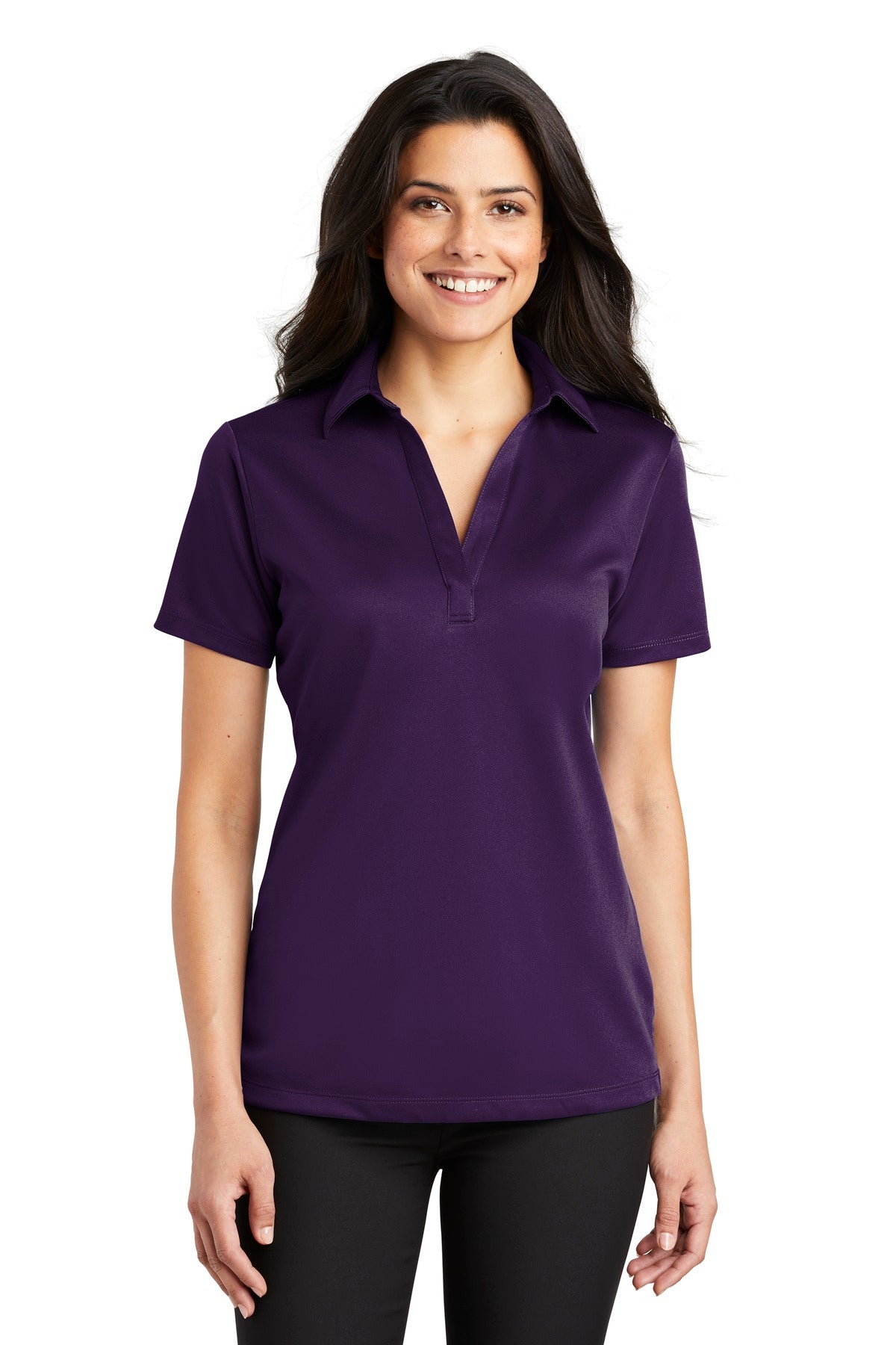Port Authority Women's Silk Touch Performance Polo. L540 - Bright Purple