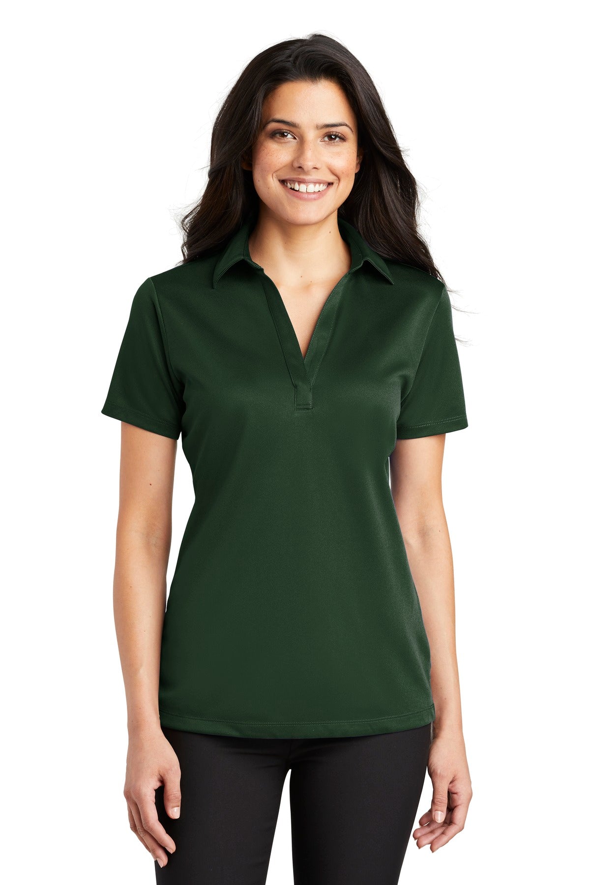 Port Authority Women's Silk Touch Performance Polo. L540 - Dark Green