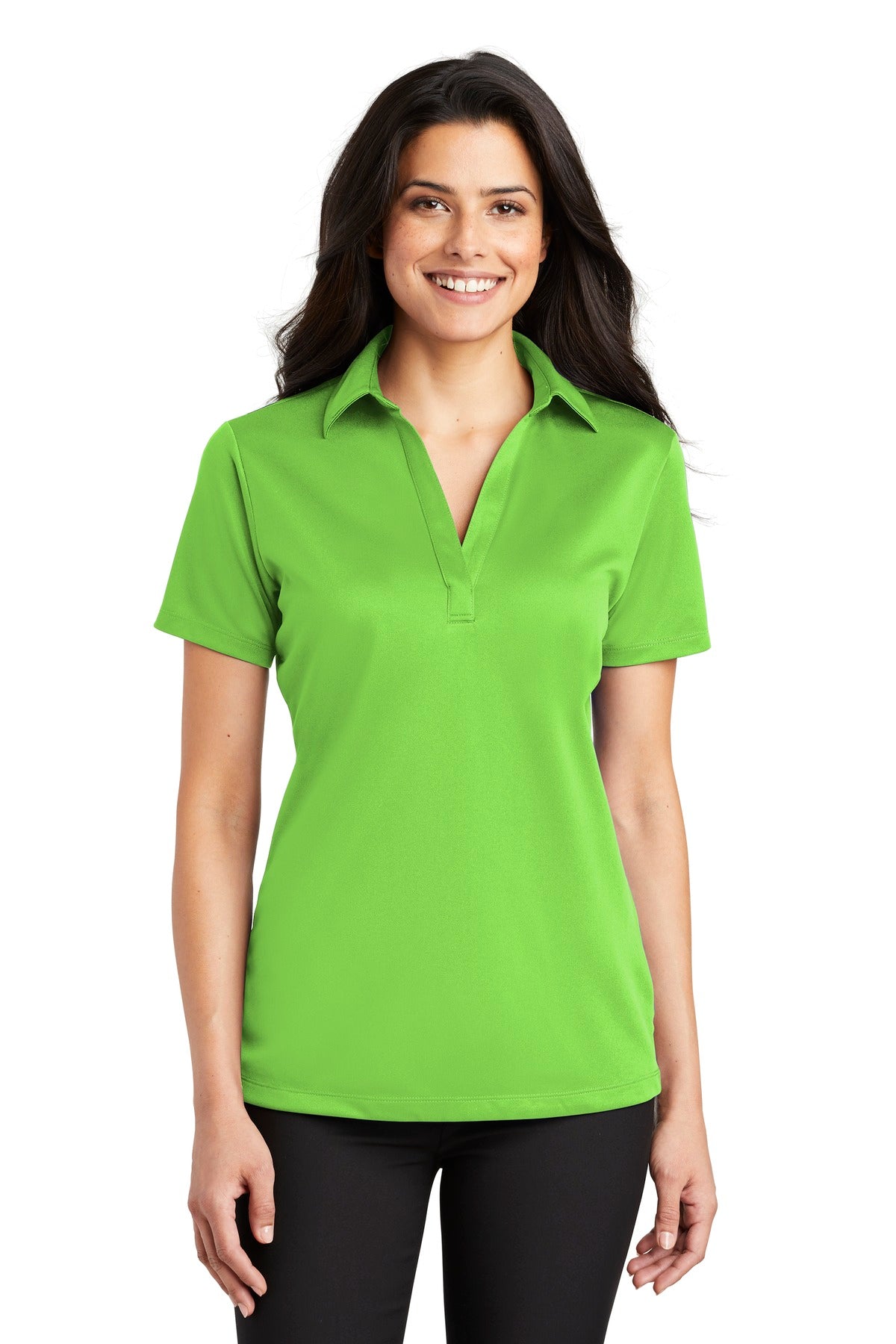 Port Authority Women's Silk Touch Performance Polo. L540 - Lime