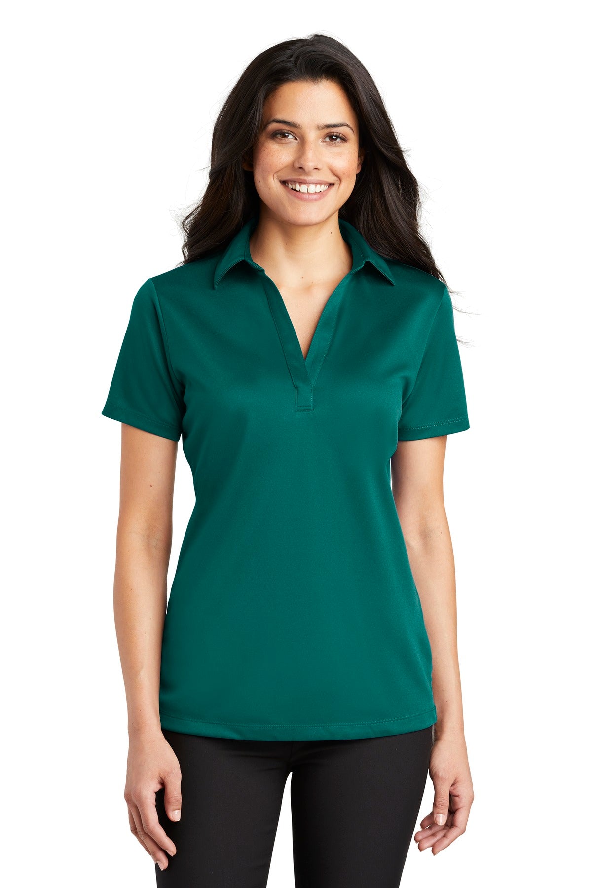Port Authority Women's Silk Touch Performance Polo. L540 - Teal Green