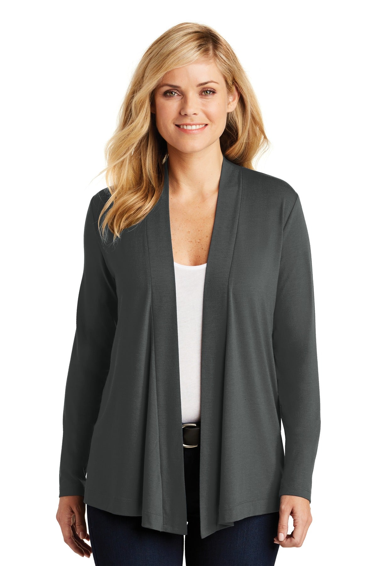 Port Authority Women's Concept Open Cardigan. L5430 - Grey Smoke