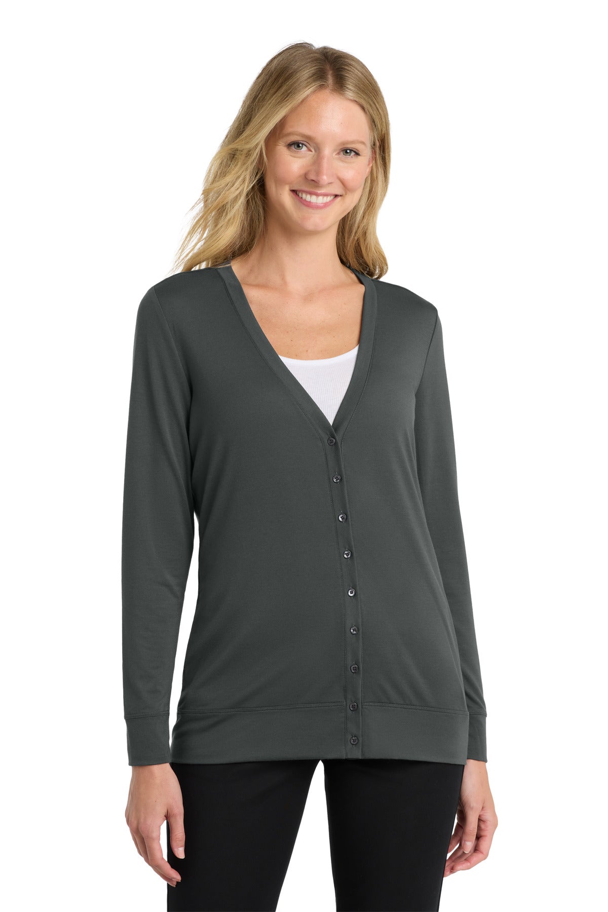Port Authority Women's Concept Cardigan. L545 - Grey Smoke