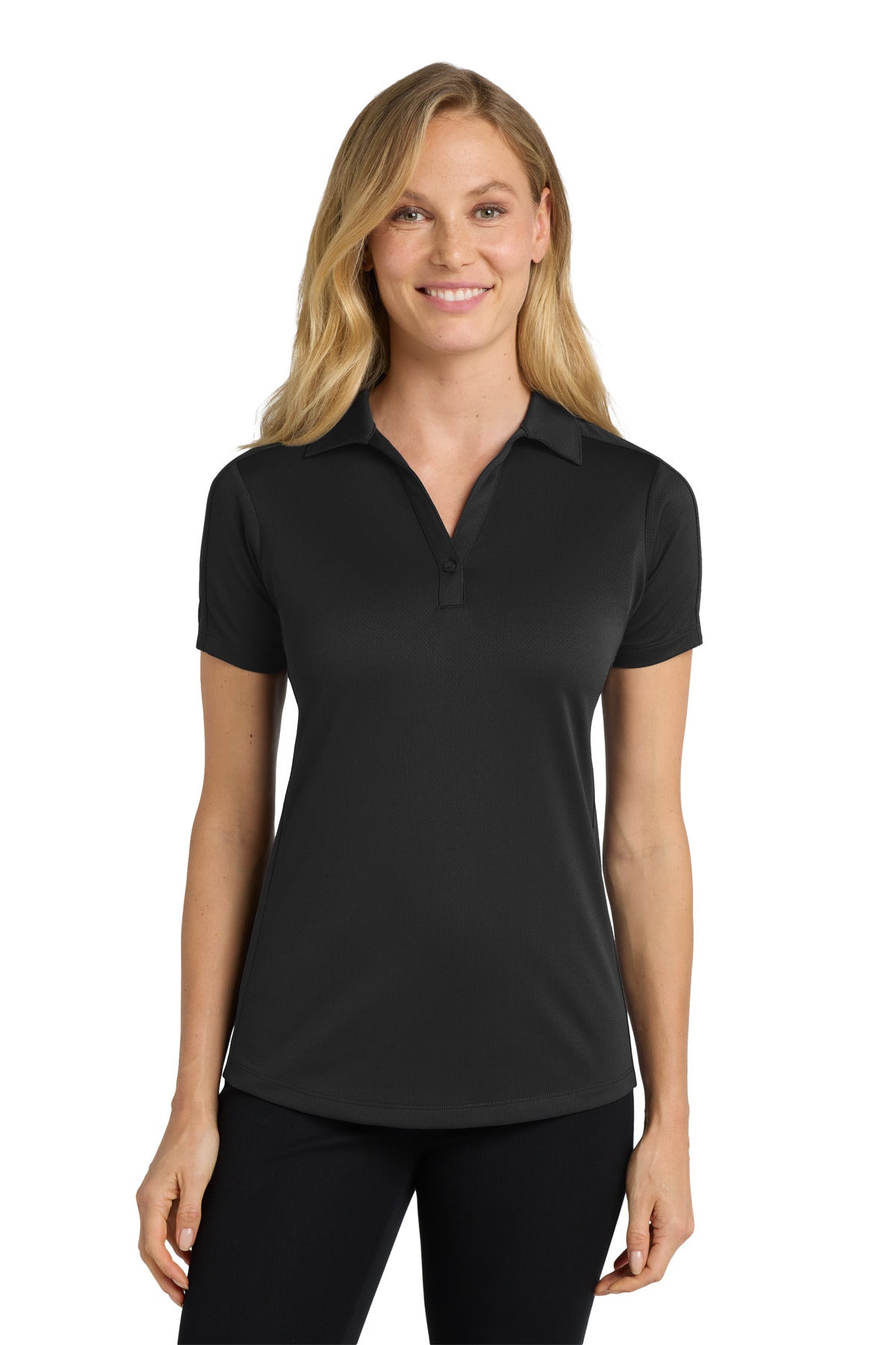 Port Authority Women's Diamond Jacquard Polo. L569 - Black