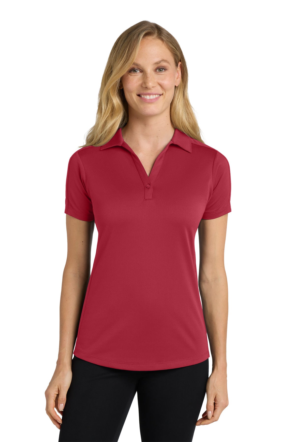 Port Authority Women's Diamond Jacquard Polo. L569 - Rich Red