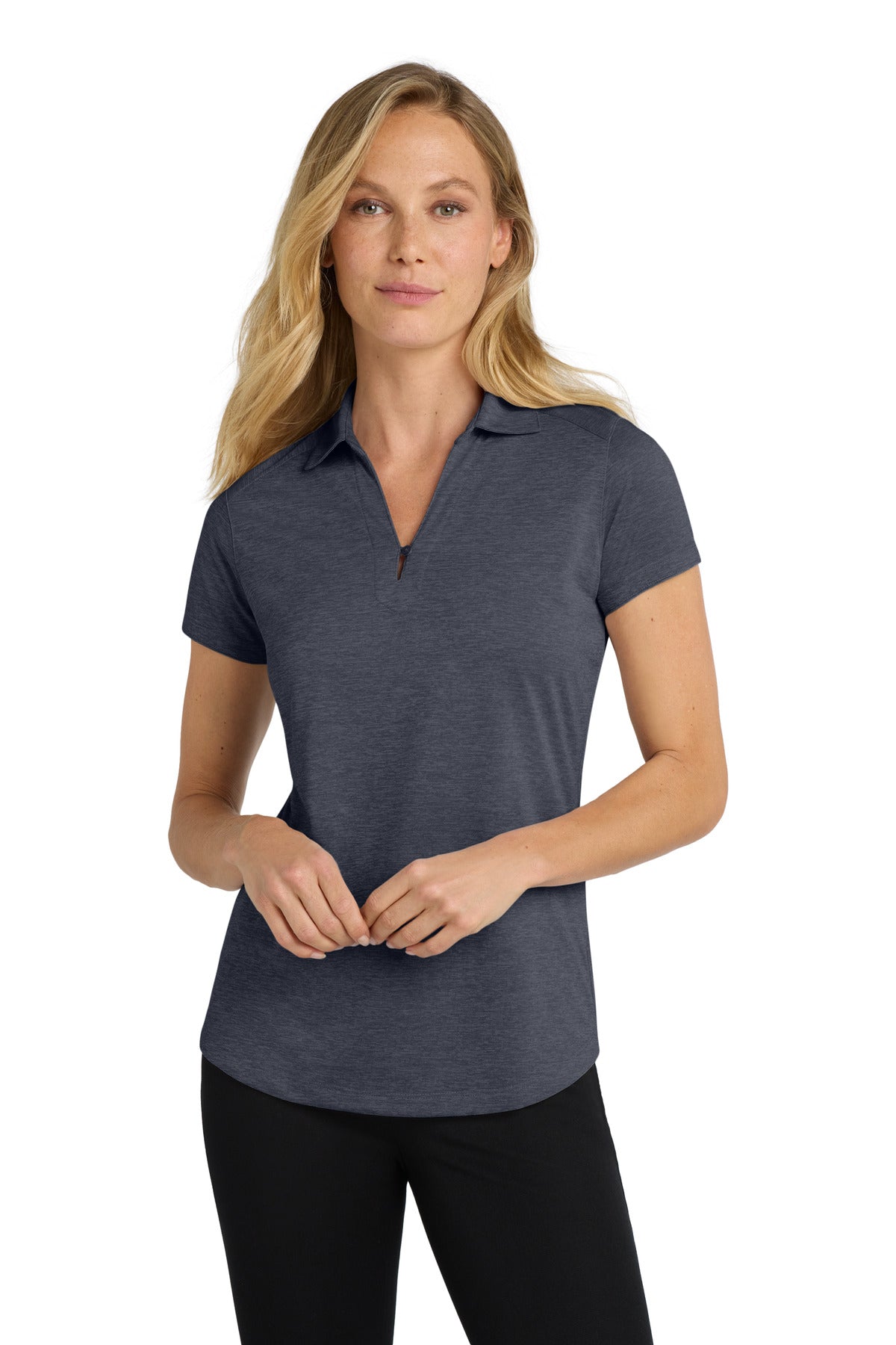 Port Authority Women's Digi Heather Performance Polo. L574 - Dark Grey