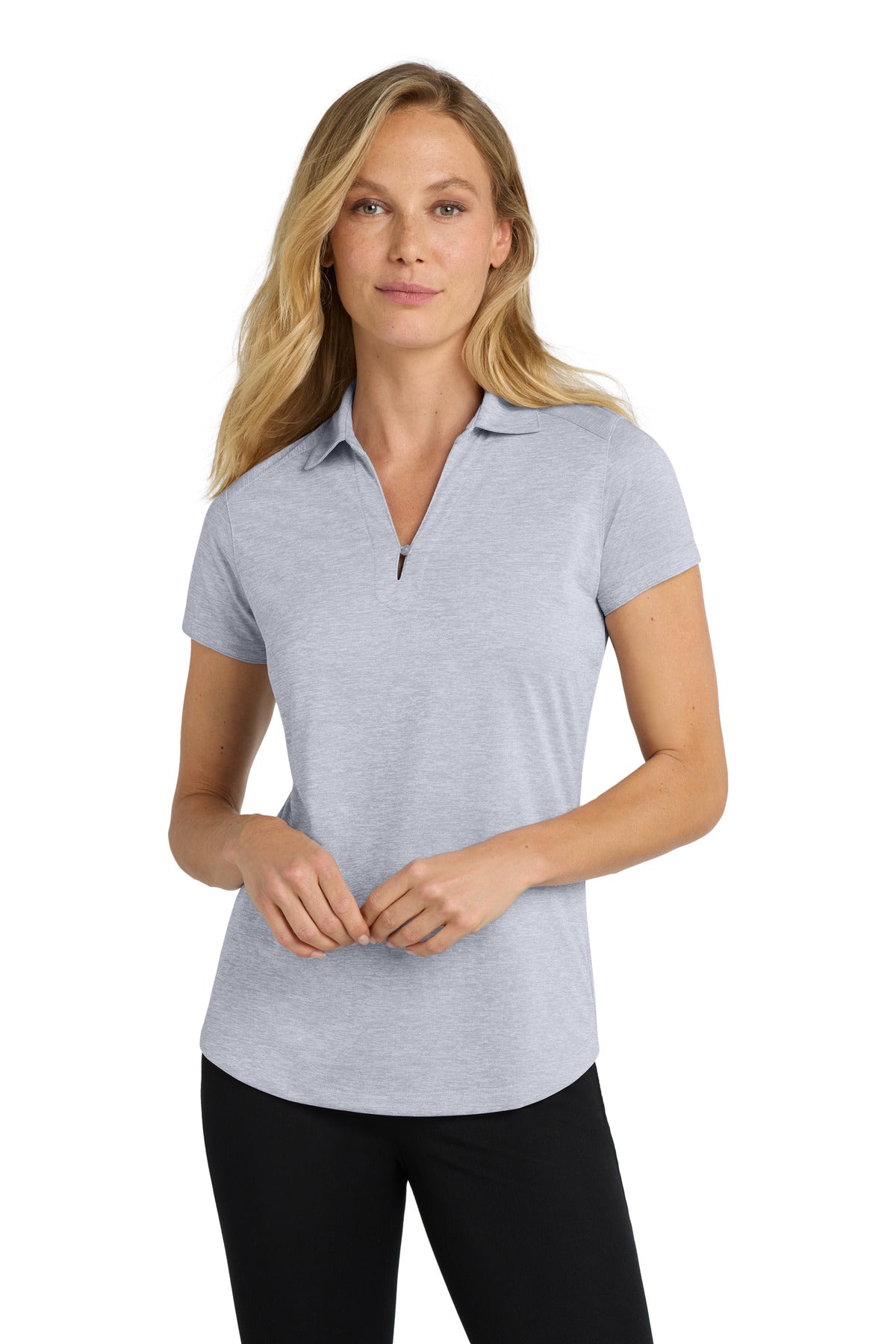 Port Authority Women's Digi Heather Performance Polo. L574 - Light Grey