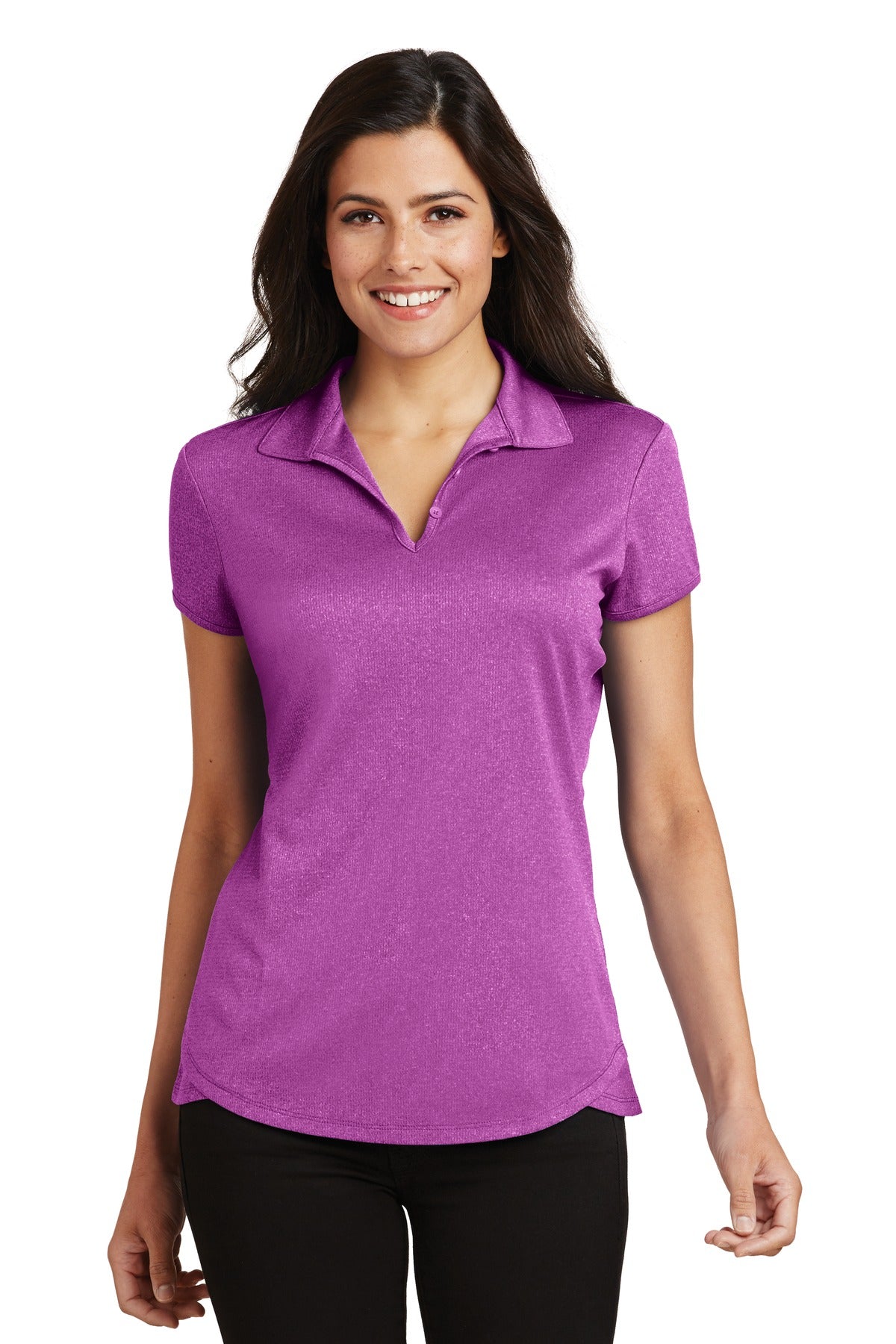 Port Authority Women's Trace Heather Polo. L576 - Berry Heather