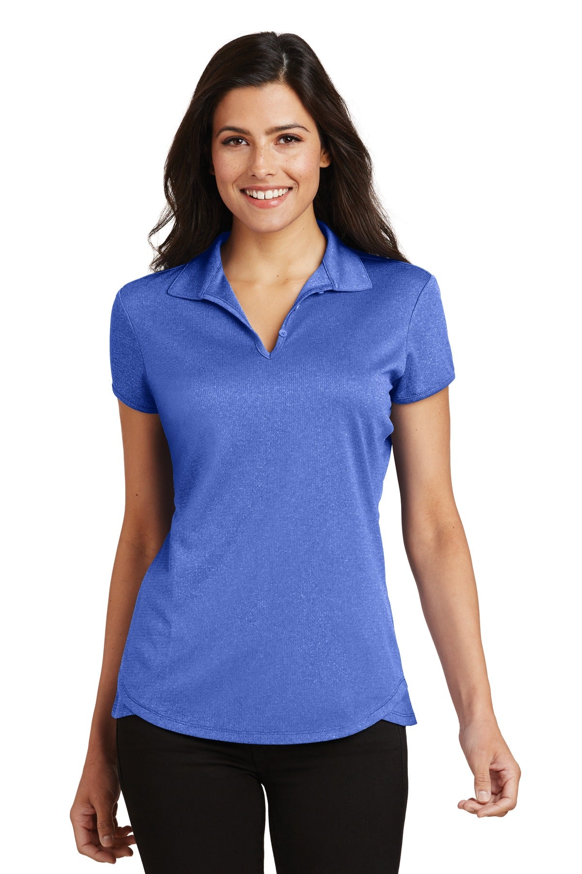 Port Authority Women's Trace Heather Polo. L576 - True Royal Heather