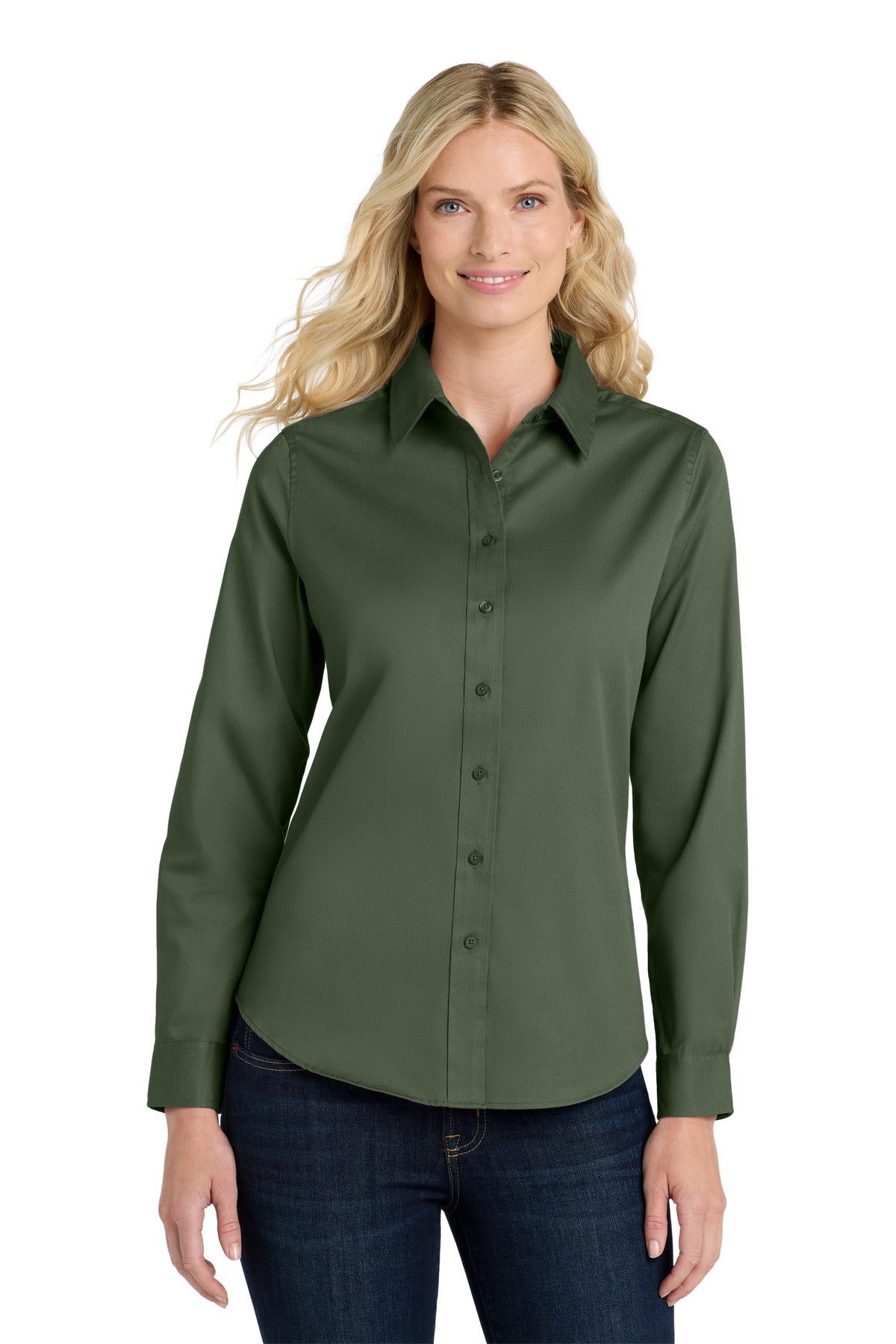 Port Authority Women's Long Sleeve Easy Care Shirt.  L608 - Clover Green