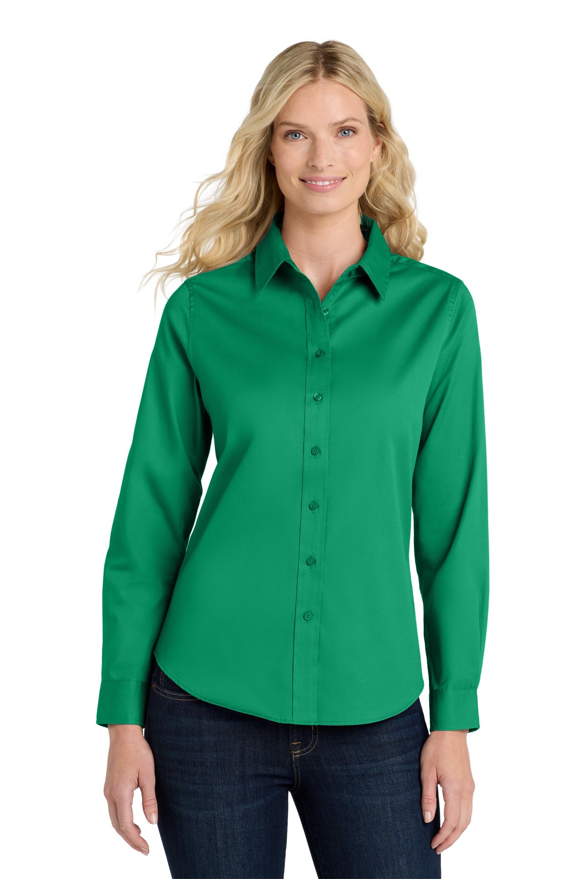 Port Authority Women's Long Sleeve Easy Care Shirt.  L608 - Court Green