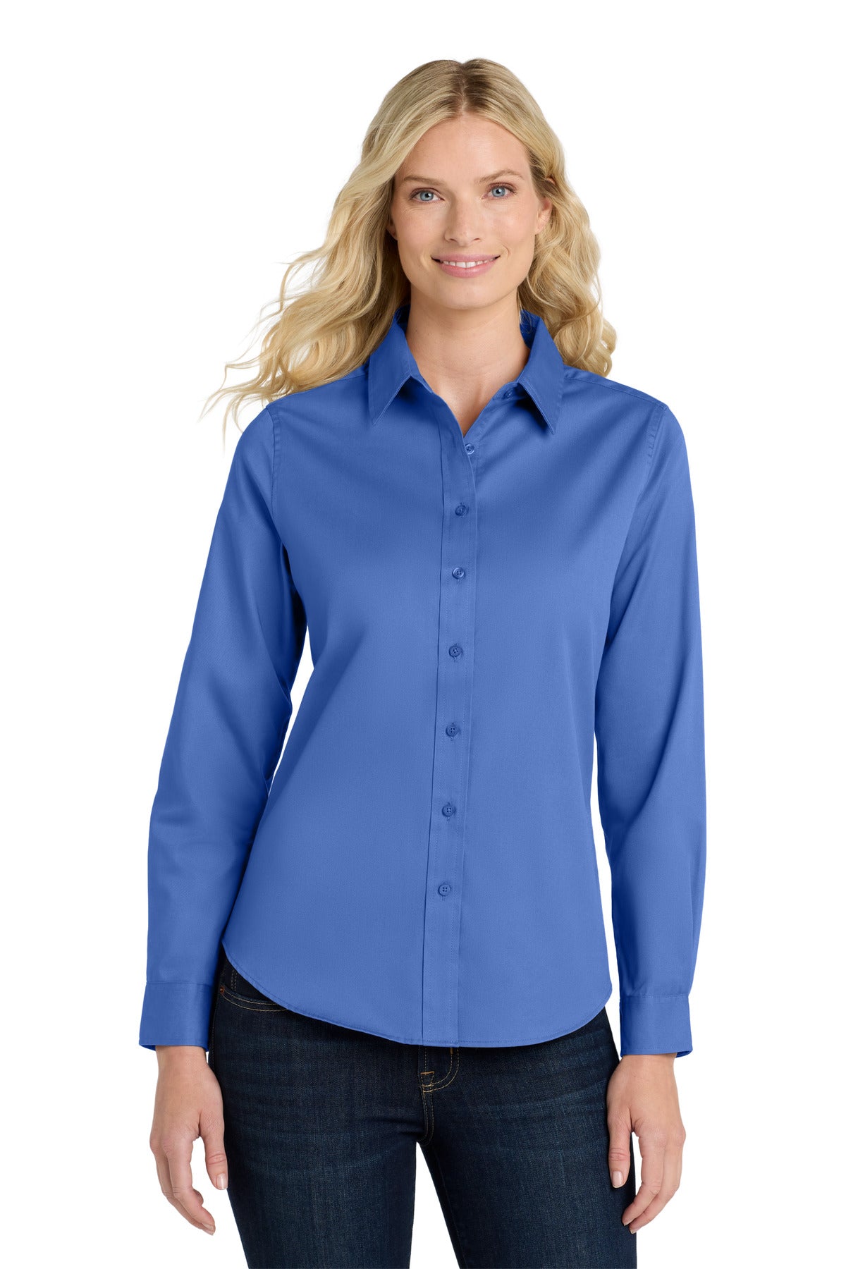 Port Authority Women's Long Sleeve Easy Care Shirt.  L608 - Ultramarine Blue