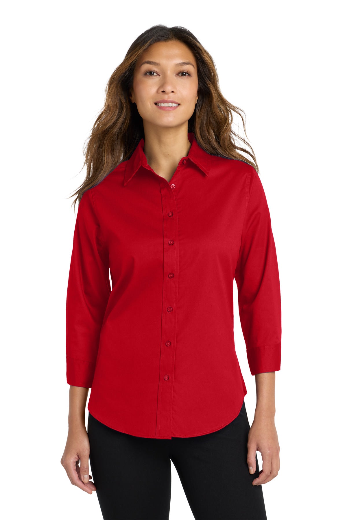 Port Authority Women's 3/4-Sleeve Easy Care Shirt. L612 - Red