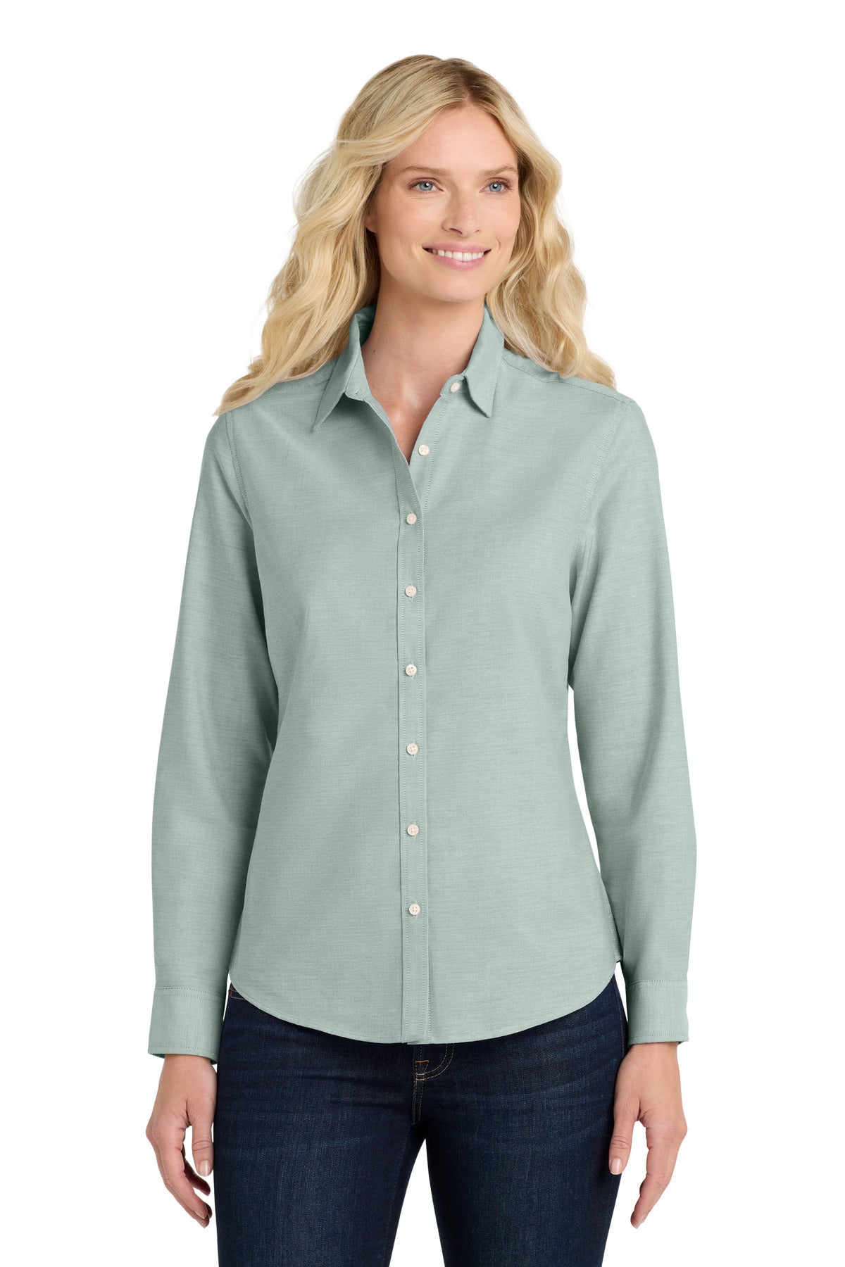 Port Authority Women's SuperPro Oxford Shirt. L658 - Green