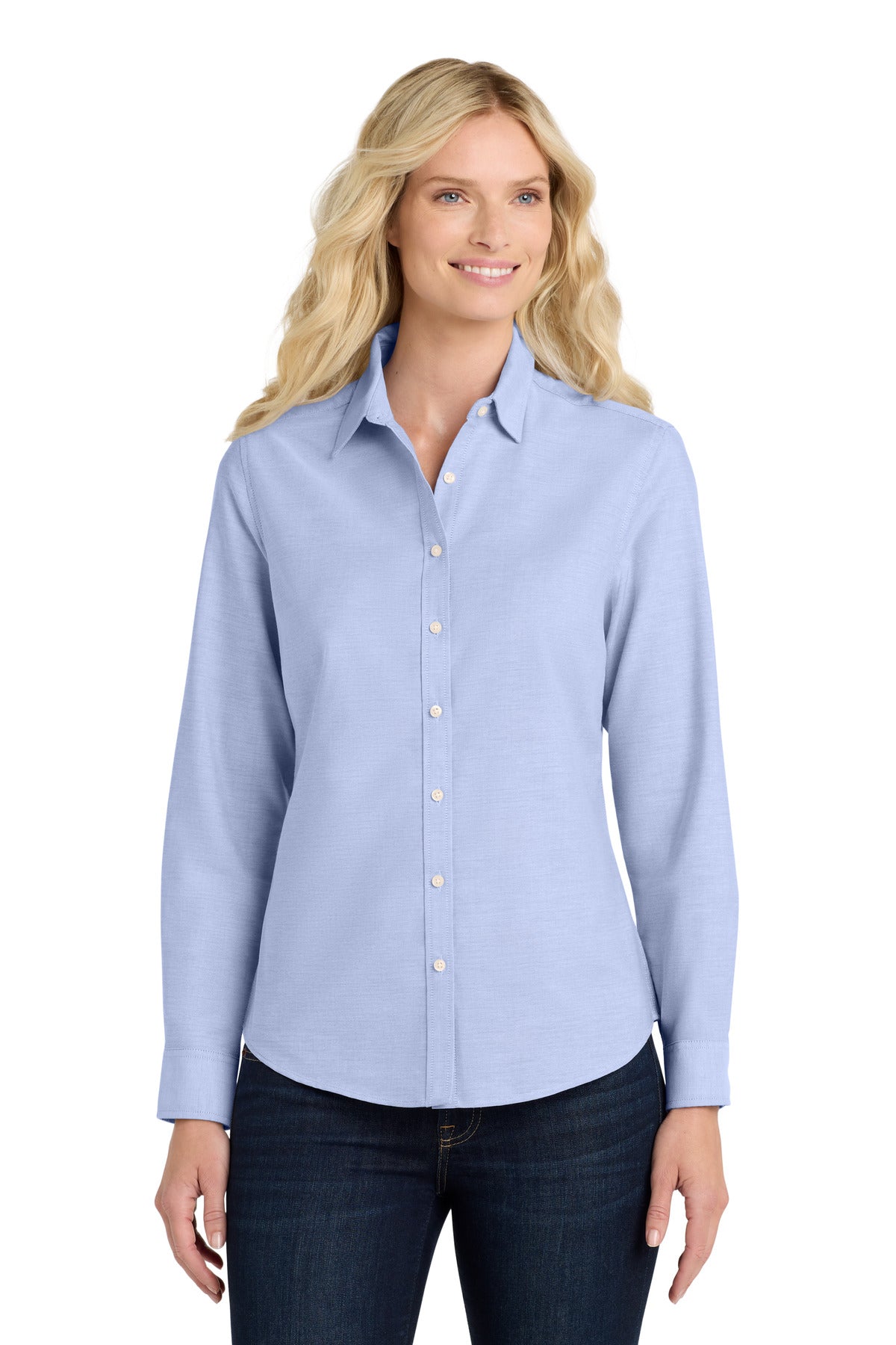Port Authority Women's SuperPro Oxford Shirt. L658 - Oxford Blue