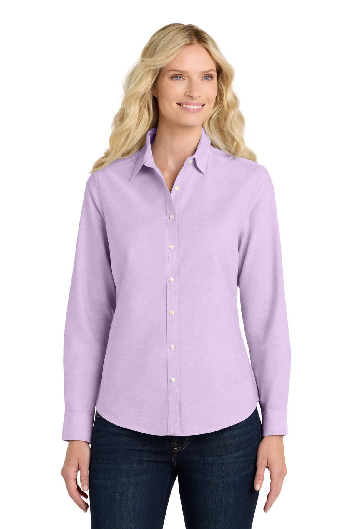 Port Authority Women's SuperPro Oxford Shirt. L658 - Soft Purple