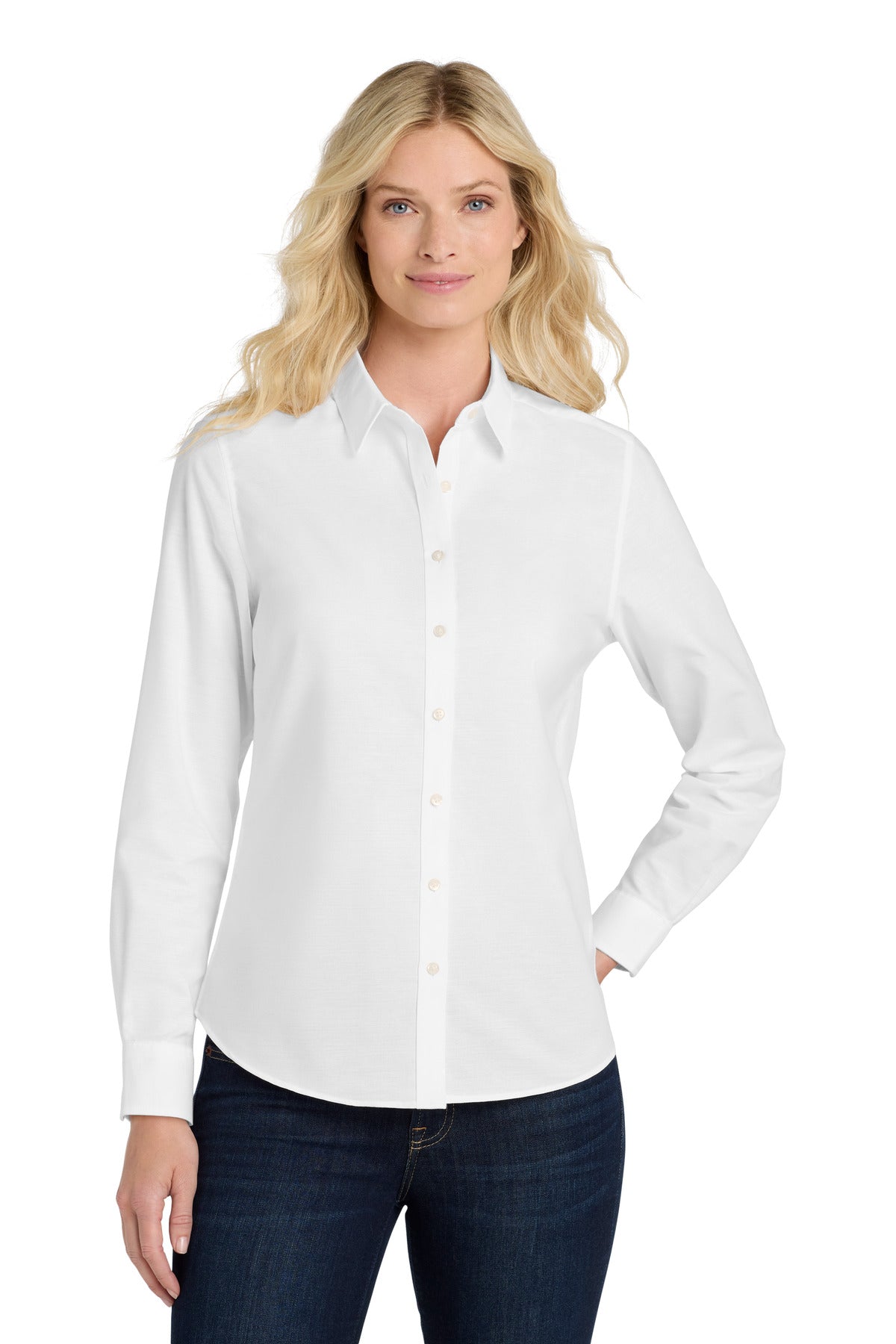 Port Authority Women's SuperPro Oxford Shirt. L658 - White