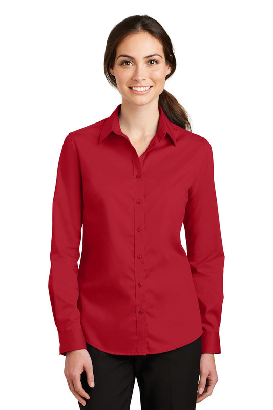 Port Authority Women's SuperPro Twill Shirt. L663 - Rich Red