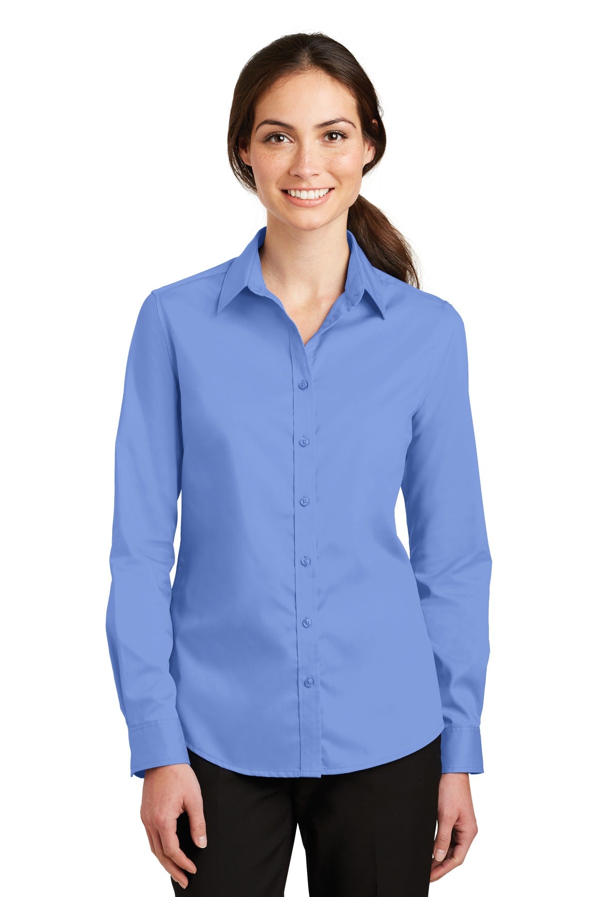 Port Authority Women's SuperPro Twill Shirt. L663 - Ultramarine Blue