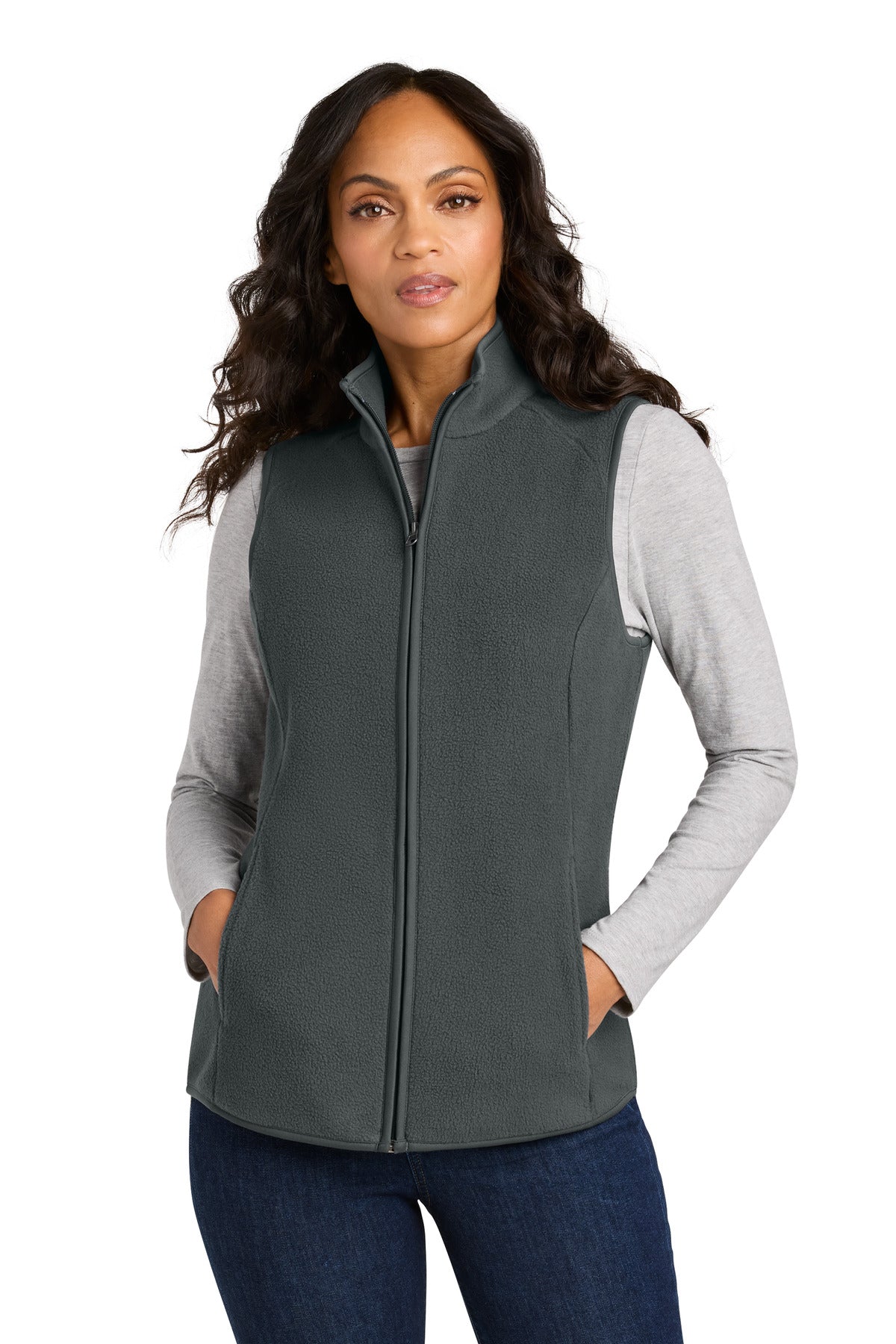 Port Authority Women's C-FREE Fleece Vest L702 - Grey Steel