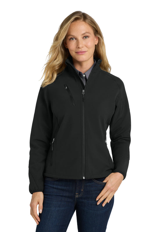 Port Authority Women's Textured Soft Shell Jacket. L705 - Black