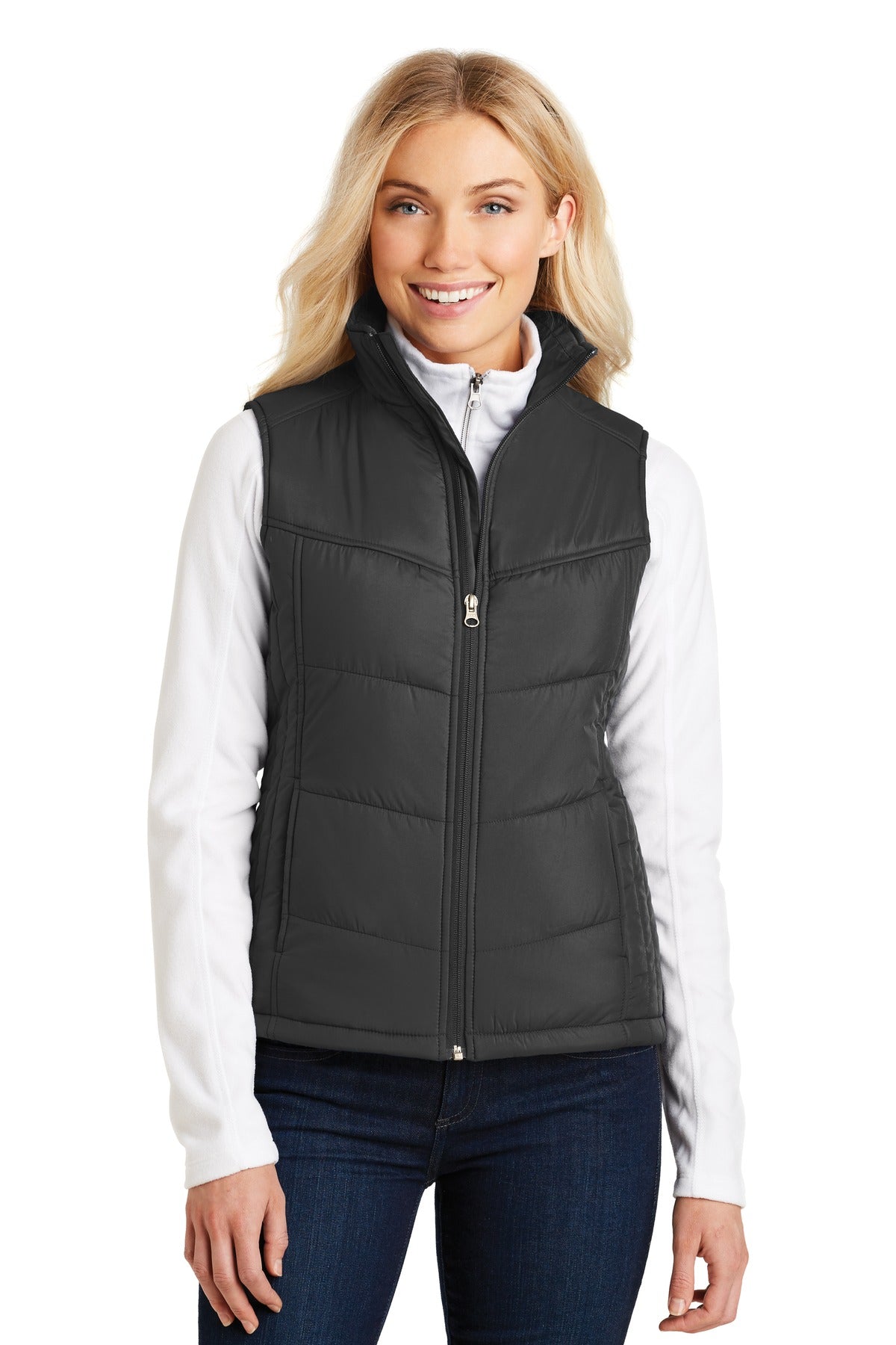 Port Authority Women's Puffy Vest. L709 - Black/ Black