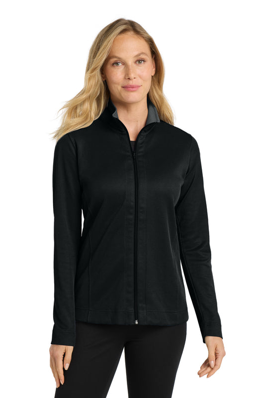 Port Authority Women's Vertical Texture Full-Zip Jacket. L805 - Black/ Iron Grey