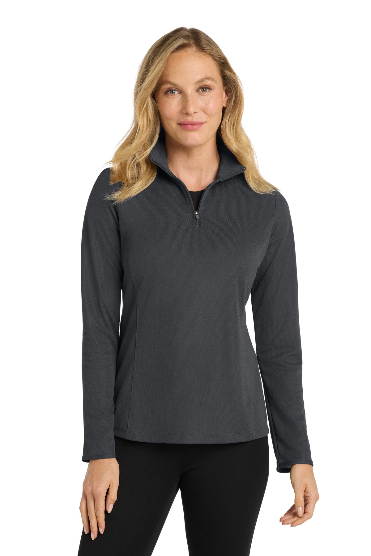 Port Authority Women's Pinpoint Mesh 1/2-Zip . L806 - Battleship Grey