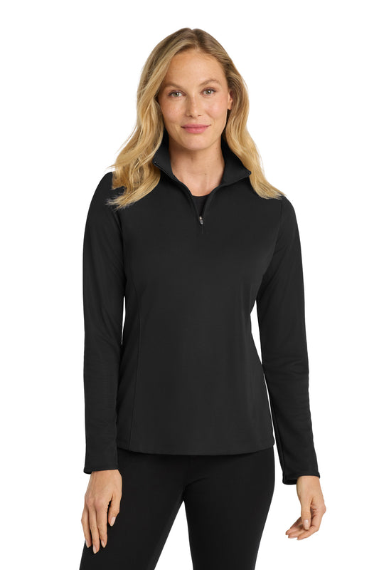 Port Authority Women's Pinpoint Mesh 1/2-Zip . L806 - Black
