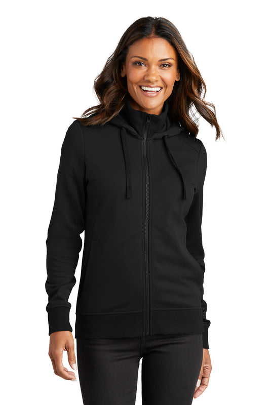 Port Authority Women's Smooth Fleece Hooded Jacket L814 - Deep Black