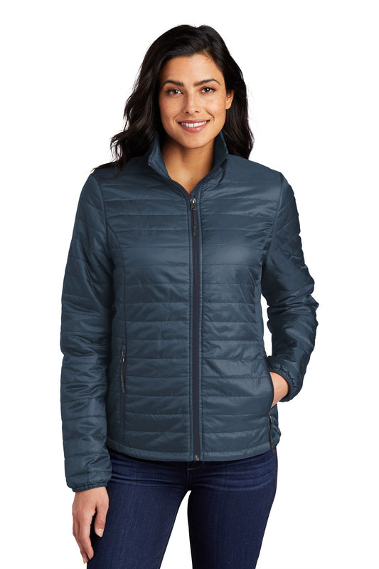 Port Authority Women's Packable Puffy Jacket L850 - Regatta Blue/ River Blue Navy