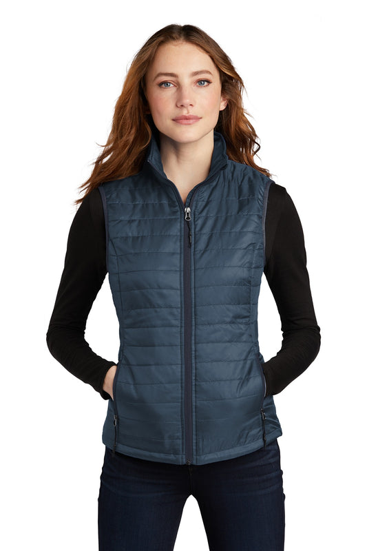 Port Authority  Women's Packable Puffy Vest L851 - Regatta Blue/ River Blue Navy