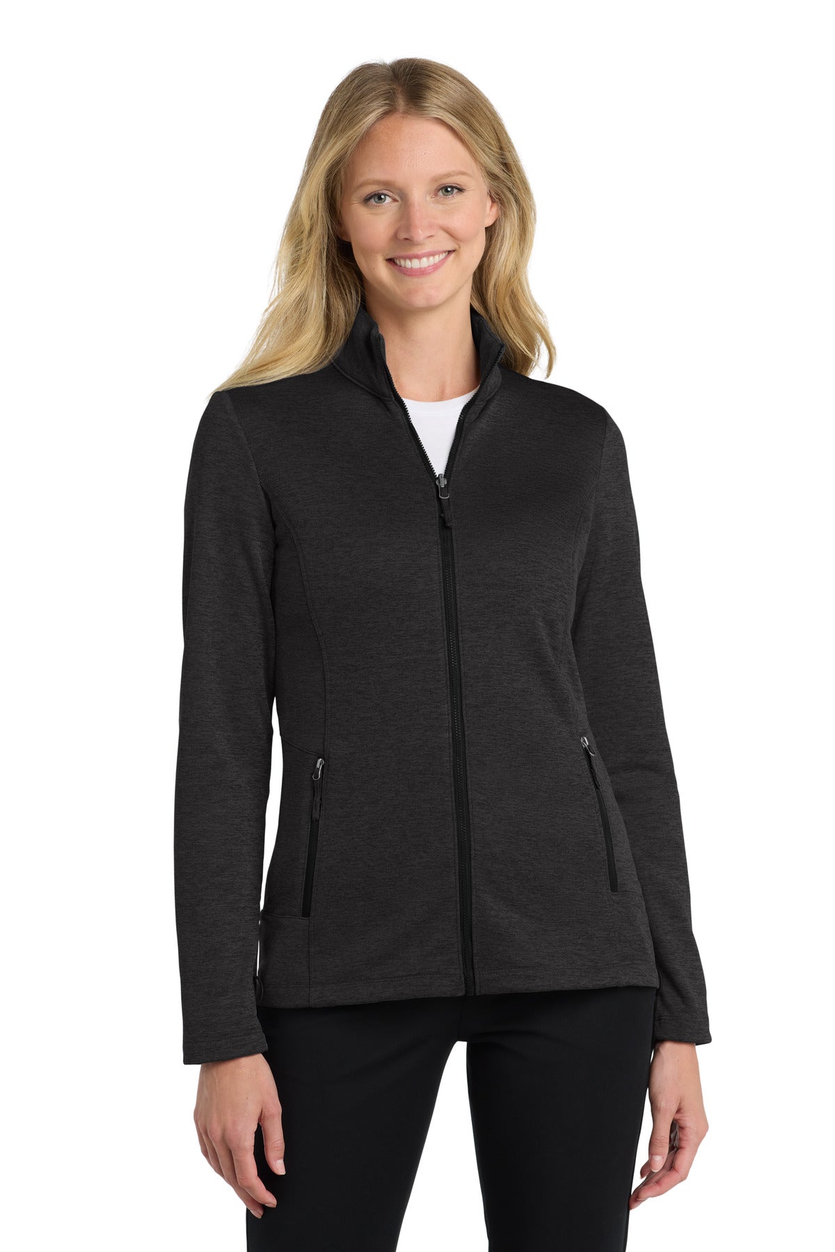 Port Authority  Women's Collective Striated Fleece Jacket. L905 - Deep Black Heather