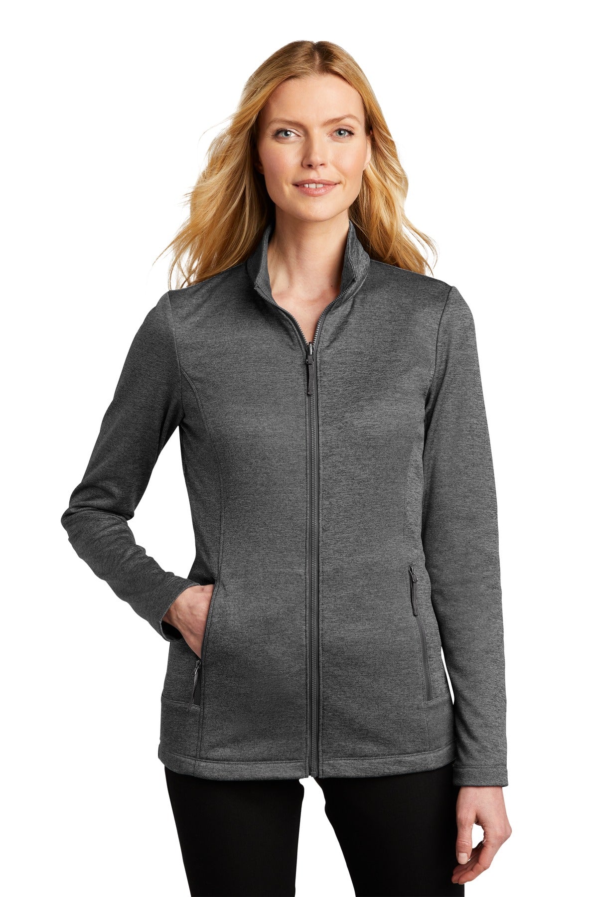 Port Authority  Women's Collective Striated Fleece Jacket. L905 - Sterling Grey Heather