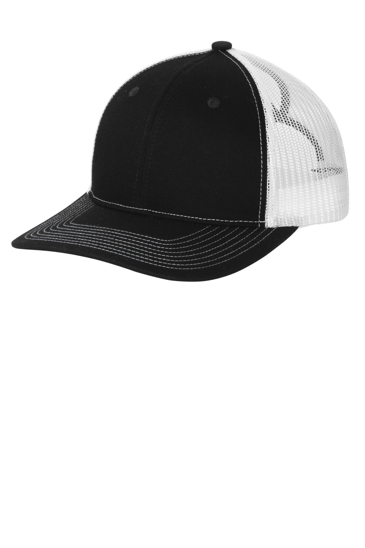 Port Authority Snapback Ponytail Trucker Cap LC401 - Black/ White