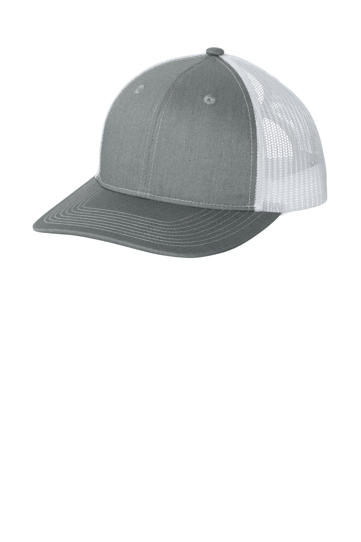 Port Authority Snapback Ponytail Trucker Cap LC401 - Heather Grey/ White