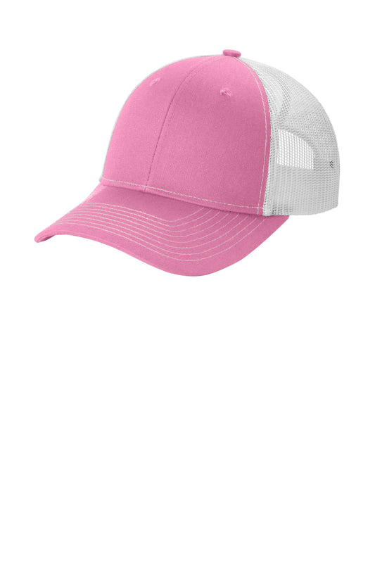 Port Authority Snapback Ponytail Trucker Cap LC401 - True Pink/ White