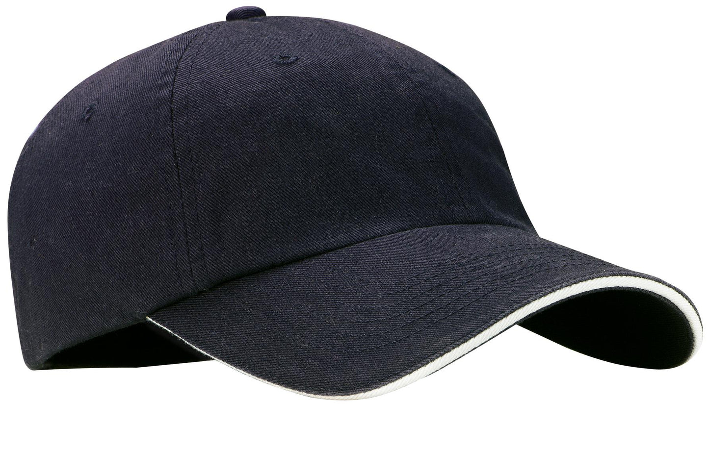 Port Authority Sandwich Bill Cap with Striped Closure.  C830 - Classic Navy/ White