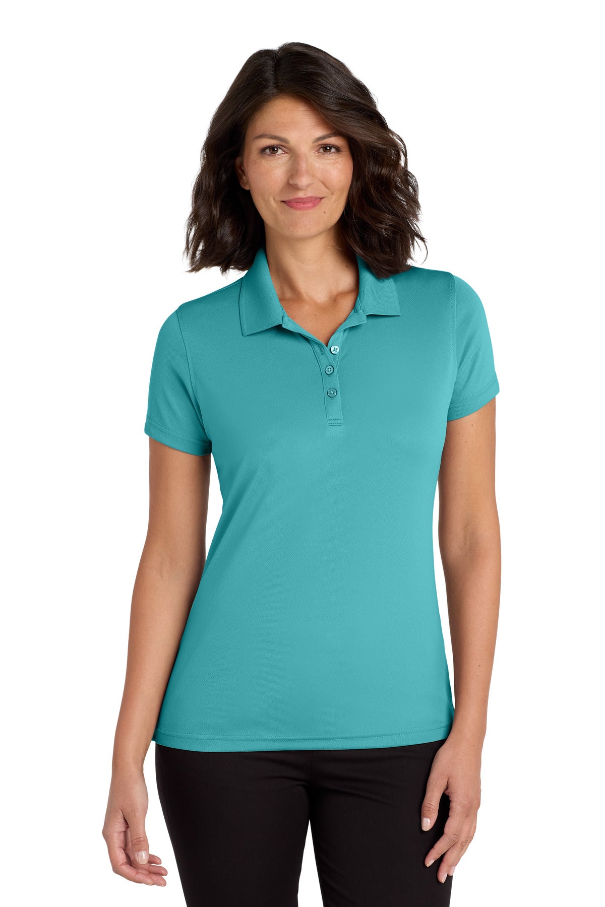 Port Authority Women's Dry Zone UV Micro-Mesh Polo. LK110 - Aquamarine