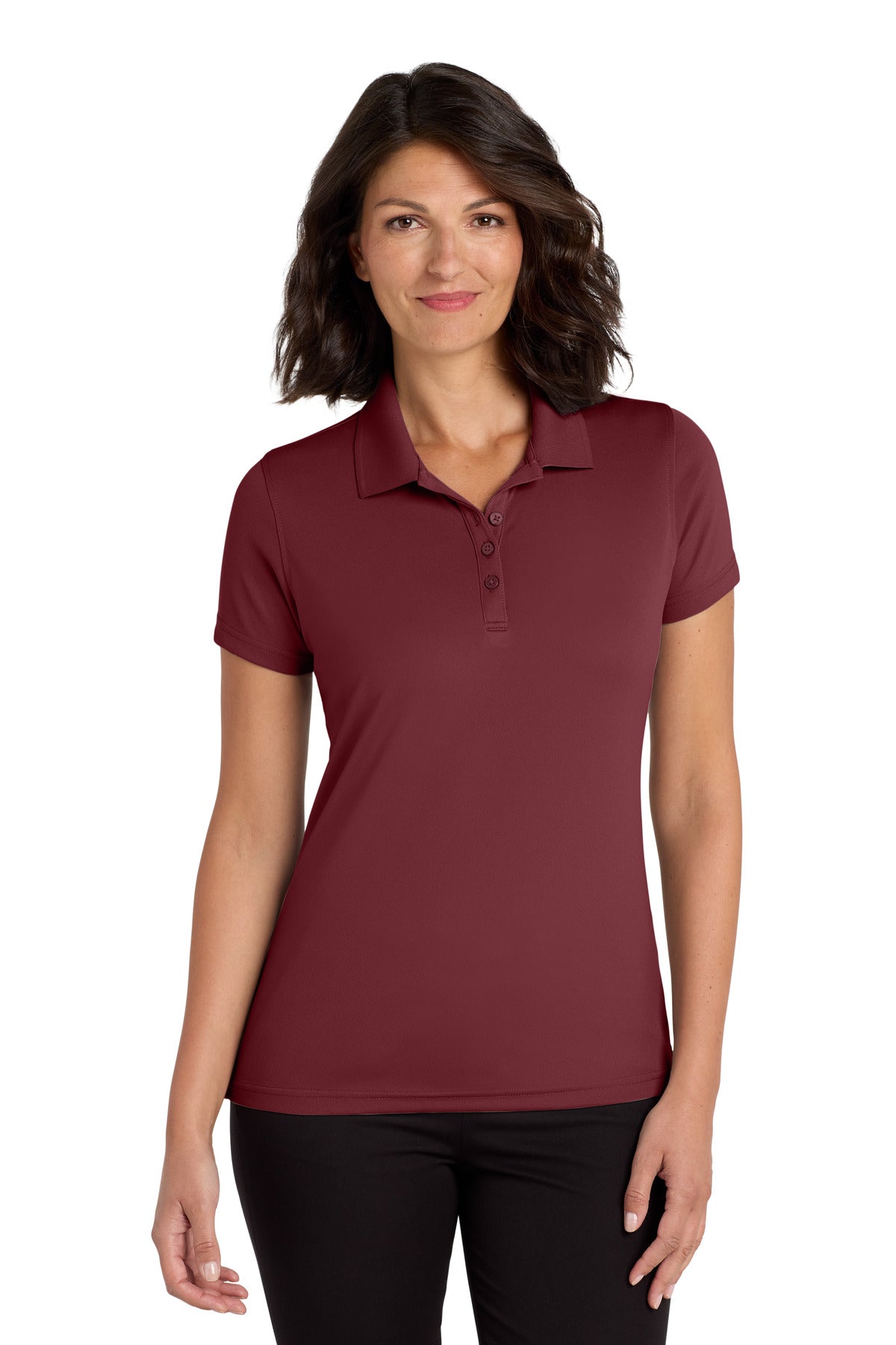 Port Authority Women's Dry Zone UV Micro-Mesh Polo. LK110 - Burgundy