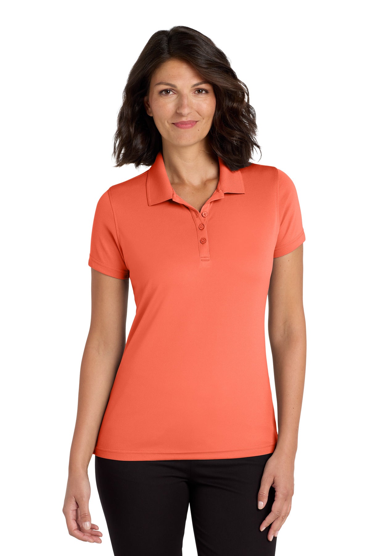 Port Authority Women's Dry Zone UV Micro-Mesh Polo. LK110 - Coral Splash