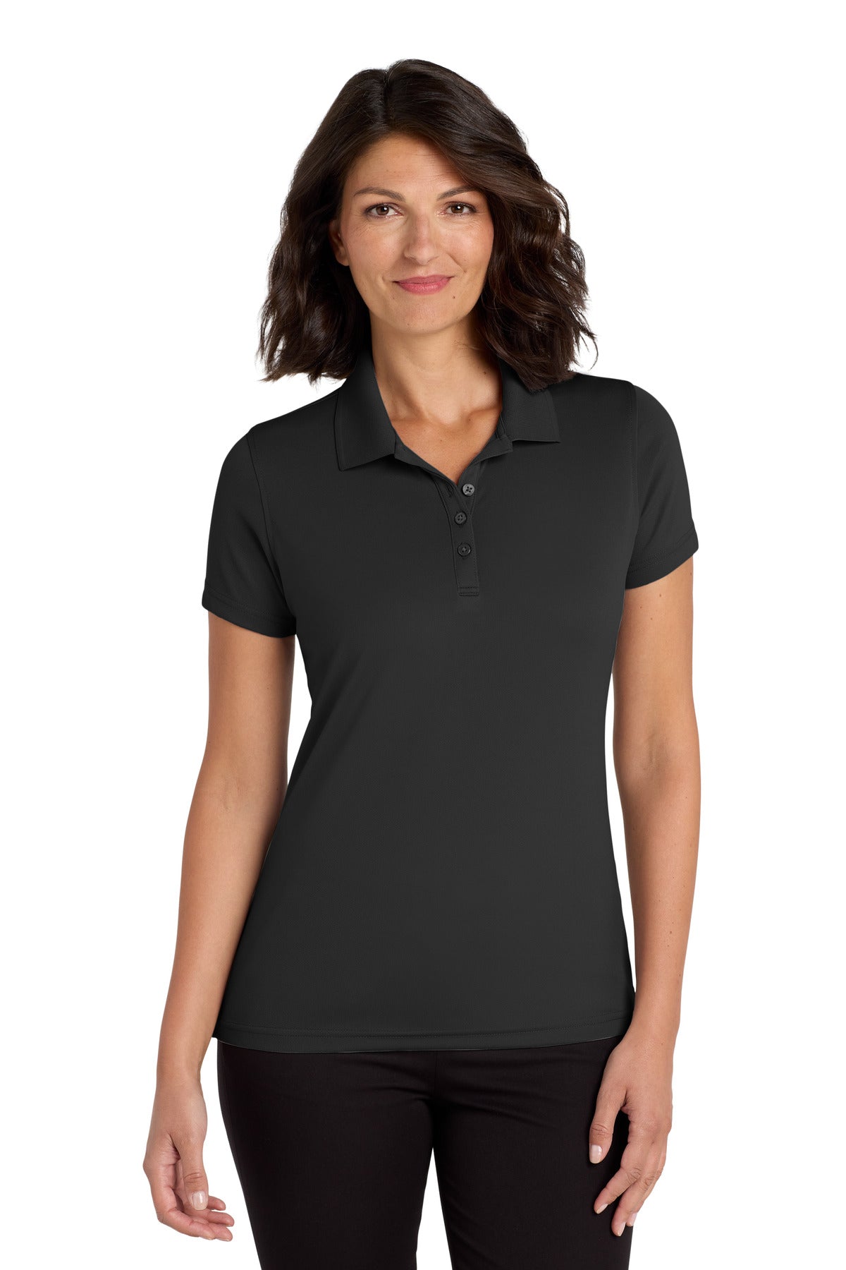 Port Authority Women's Dry Zone UV Micro-Mesh Polo. LK110 - Deep Black