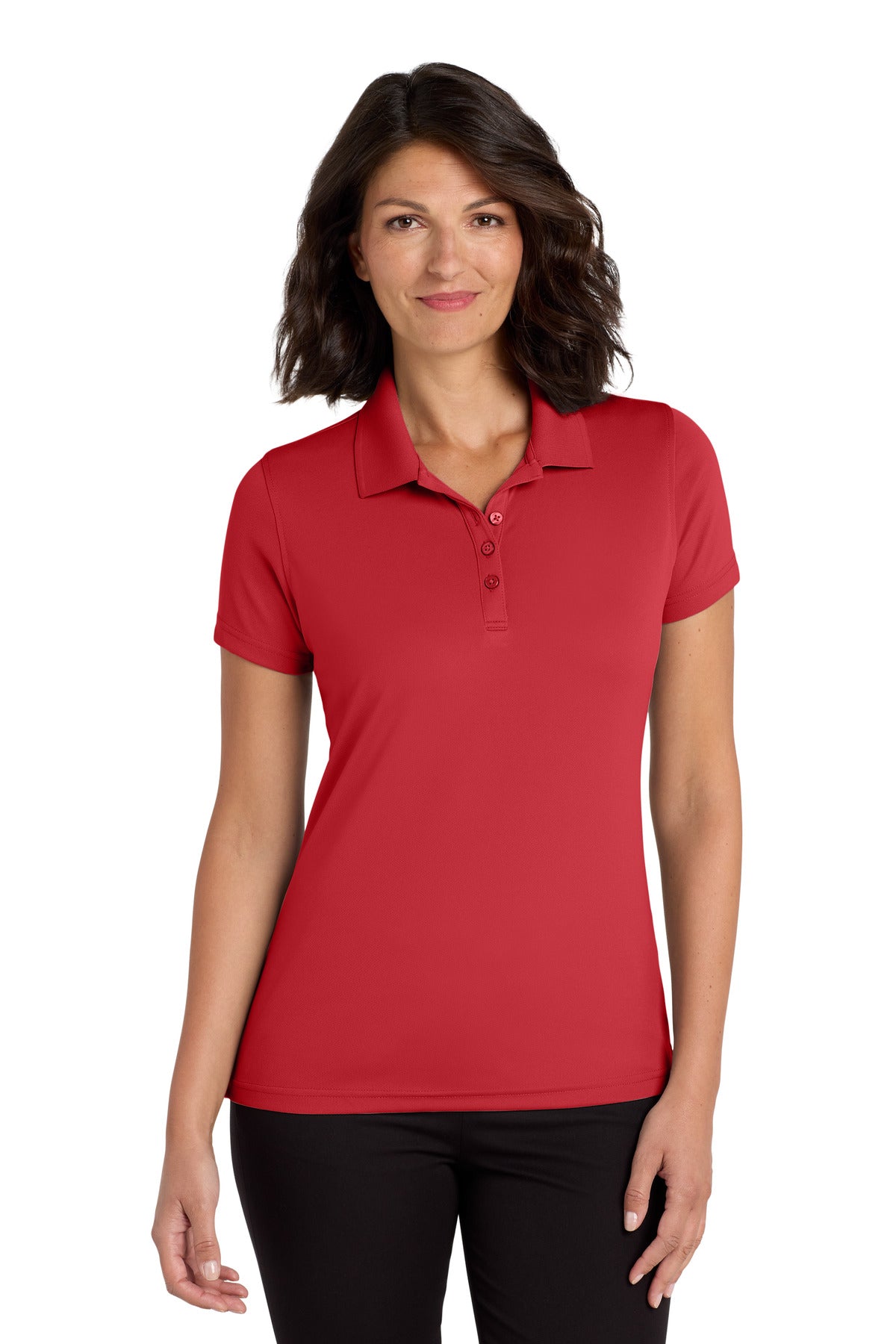 Port Authority Women's Dry Zone UV Micro-Mesh Polo. LK110 - Rich Red