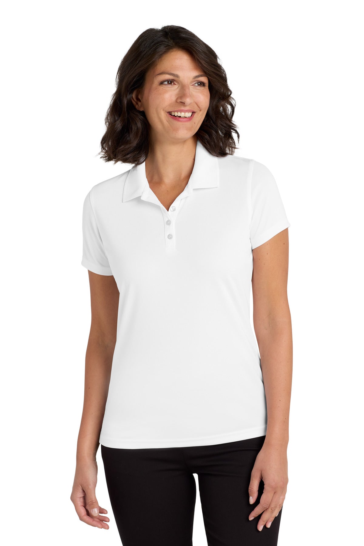 Port Authority Women's Dry Zone UV Micro-Mesh Polo. LK110 - White