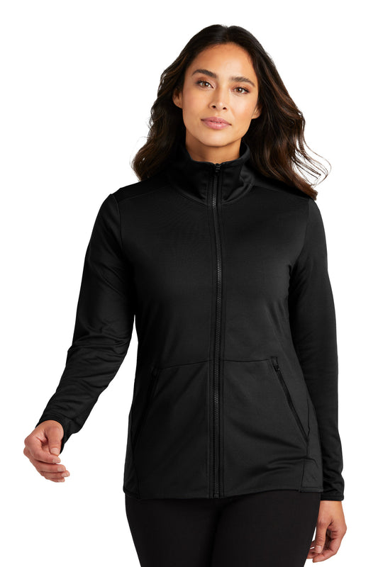Port Authority Women's Accord Stretch Fleece Full-Zip LK595 - Black